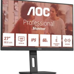 27" (68,58cm) AOC U27E3UF schwarz 3840x2160 1xDisplayPort 1.4 / 2xHDMI 2.0