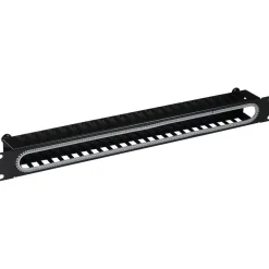 19" (48,26cm) EFB Elektronik 1HE Kabelführungspanel mit Abdeckung,RAL9005
