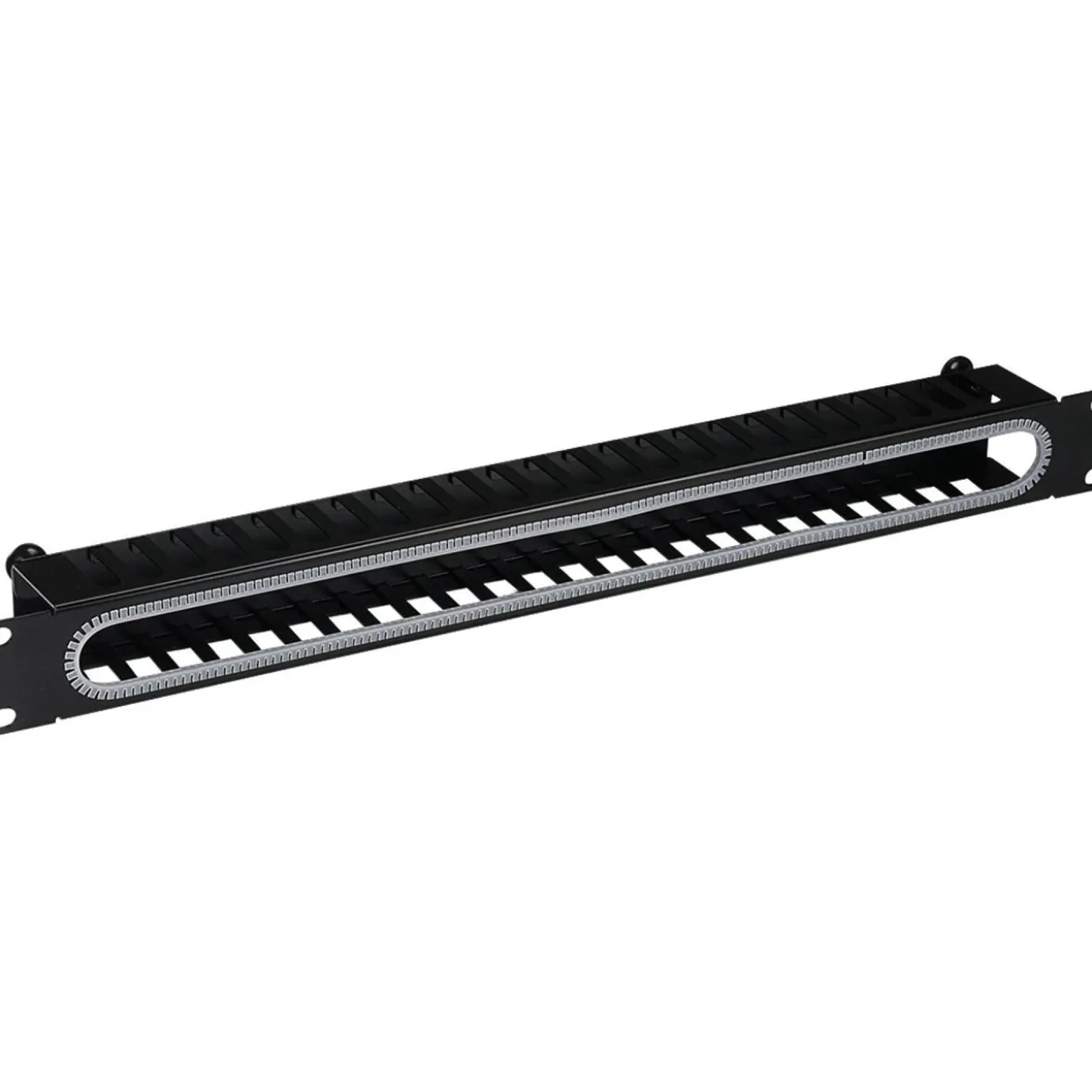 19" (48,26cm) EFB Elektronik 1HE Kabelführungspanel mit Abdeckung,RAL9005