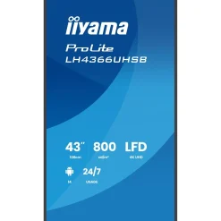 43" (109,22cm) iiyama ProLite LH4366UHSB-B1AG schwarz 3840x2160 1x USB-C mit Displayport / 2xHDMI 2.0