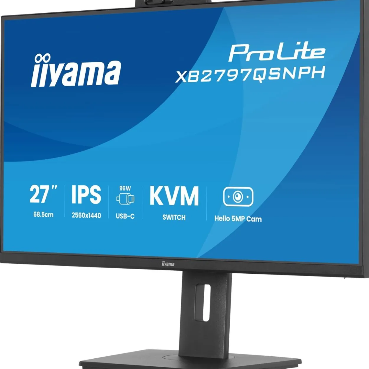 27" (68,58cm) iiyama ProLite XB2797QSNPH-B1 schwarz 2560x1440 1x DisplayPort 1.2 / 1xHDMI 1.4 / 1x USB-C mit Displayport