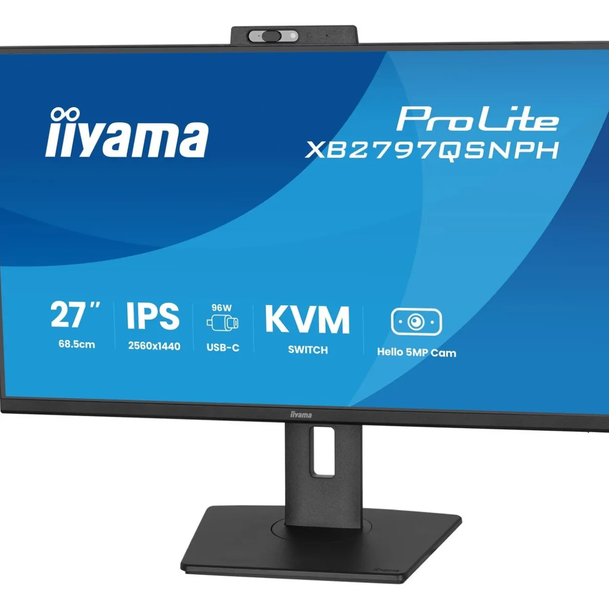 27" (68,58cm) iiyama ProLite XB2797QSNPH-B1 schwarz 2560x1440 1x DisplayPort 1.2 / 1xHDMI 1.4 / 1x USB-C mit Displayport
