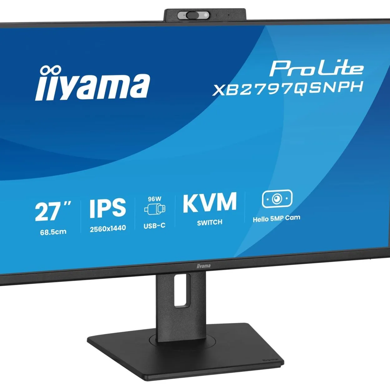 27" (68,58cm) iiyama ProLite XB2797QSNPH-B1 schwarz 2560x1440 1x DisplayPort 1.2 / 1xHDMI 1.4 / 1x USB-C mit Displayport