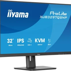 32" (81,28cm) iiyama ProLite XUB3297QSNP-B1 schwarz 2560x1440 1xDisplayPort 1.4 / 1xHDMI 2.0 / 1xUSB-C 3.0 mit DisplayPort 1.4