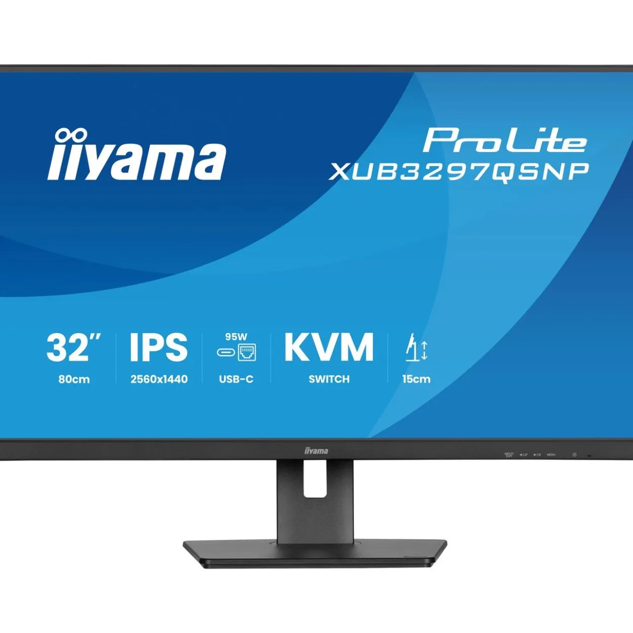 32" (81,28cm) iiyama ProLite XUB3297QSNP-B1 schwarz 2560x1440 1xDisplayPort 1.4 / 1xHDMI 2.0 / 1xUSB-C 3.0 mit DisplayPort 1.4