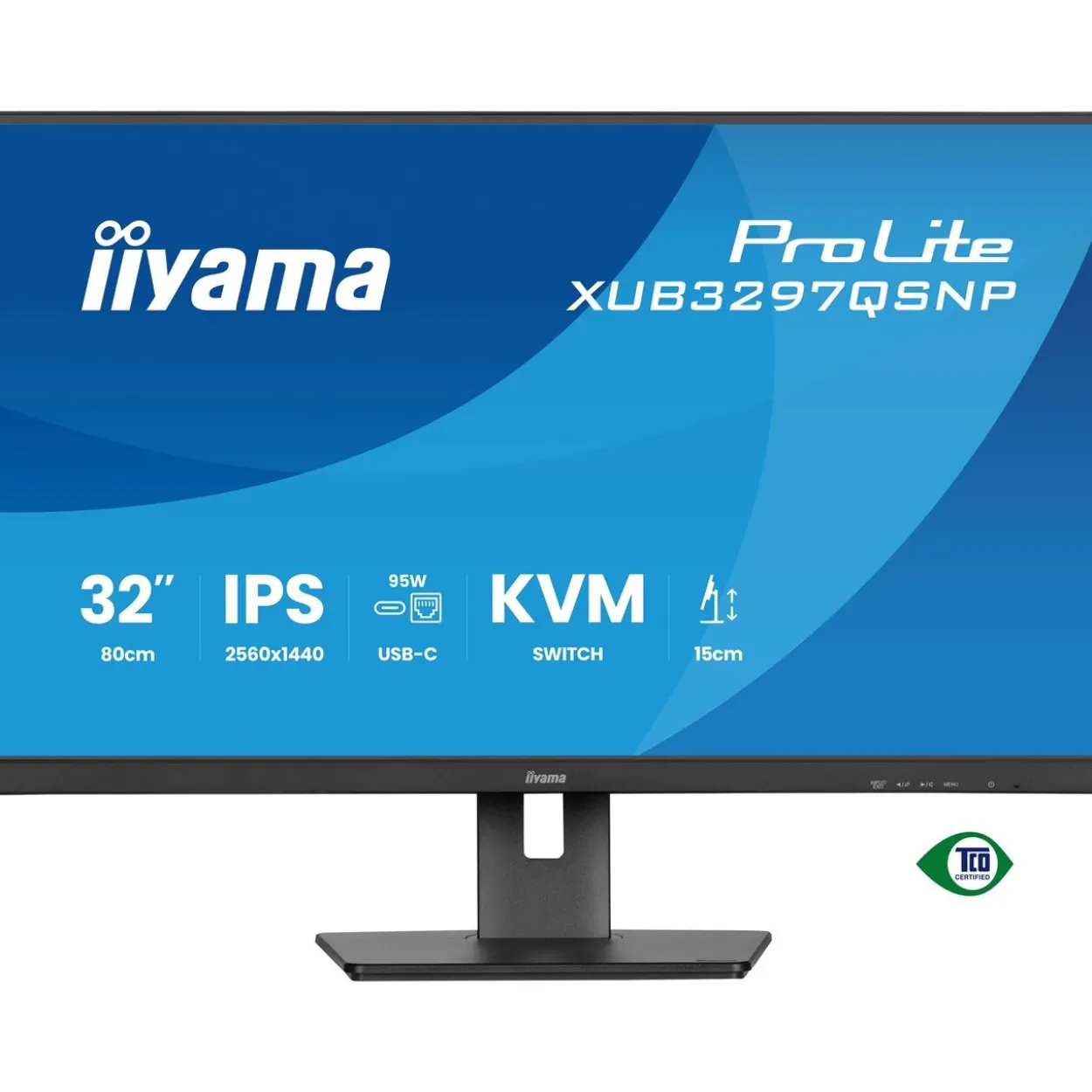 32" (81,28cm) iiyama ProLite XUB3297QSNP-B1 schwarz 2560x1440 1xDisplayPort 1.4 / 1xHDMI 2.0 / 1xUSB-C 3.0 mit DisplayPort 1.4