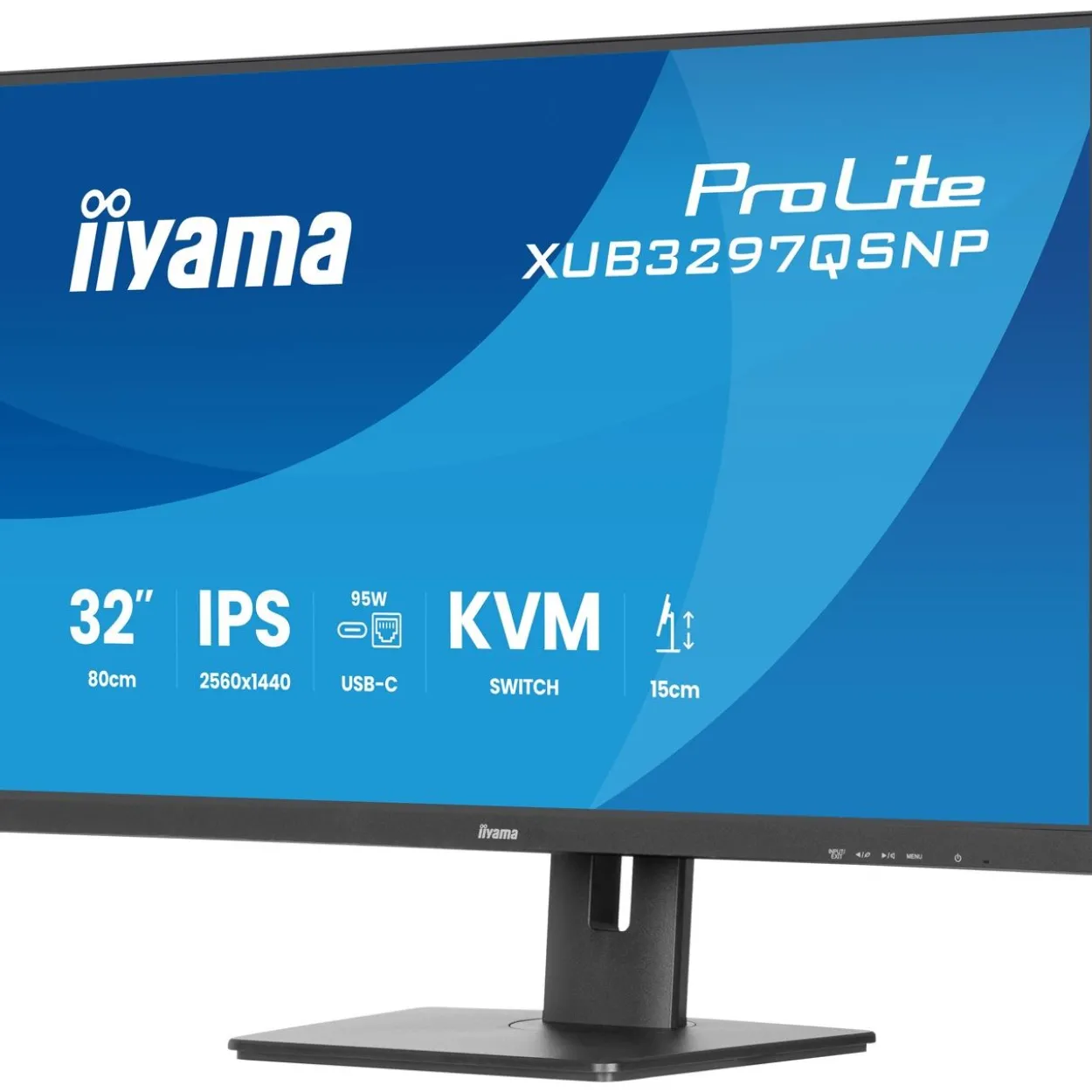 32" (81,28cm) iiyama ProLite XUB3297QSNP-B1 schwarz 2560x1440 1xDisplayPort 1.4 / 1xHDMI 2.0 / 1xUSB-C 3.0 mit DisplayPort 1.4