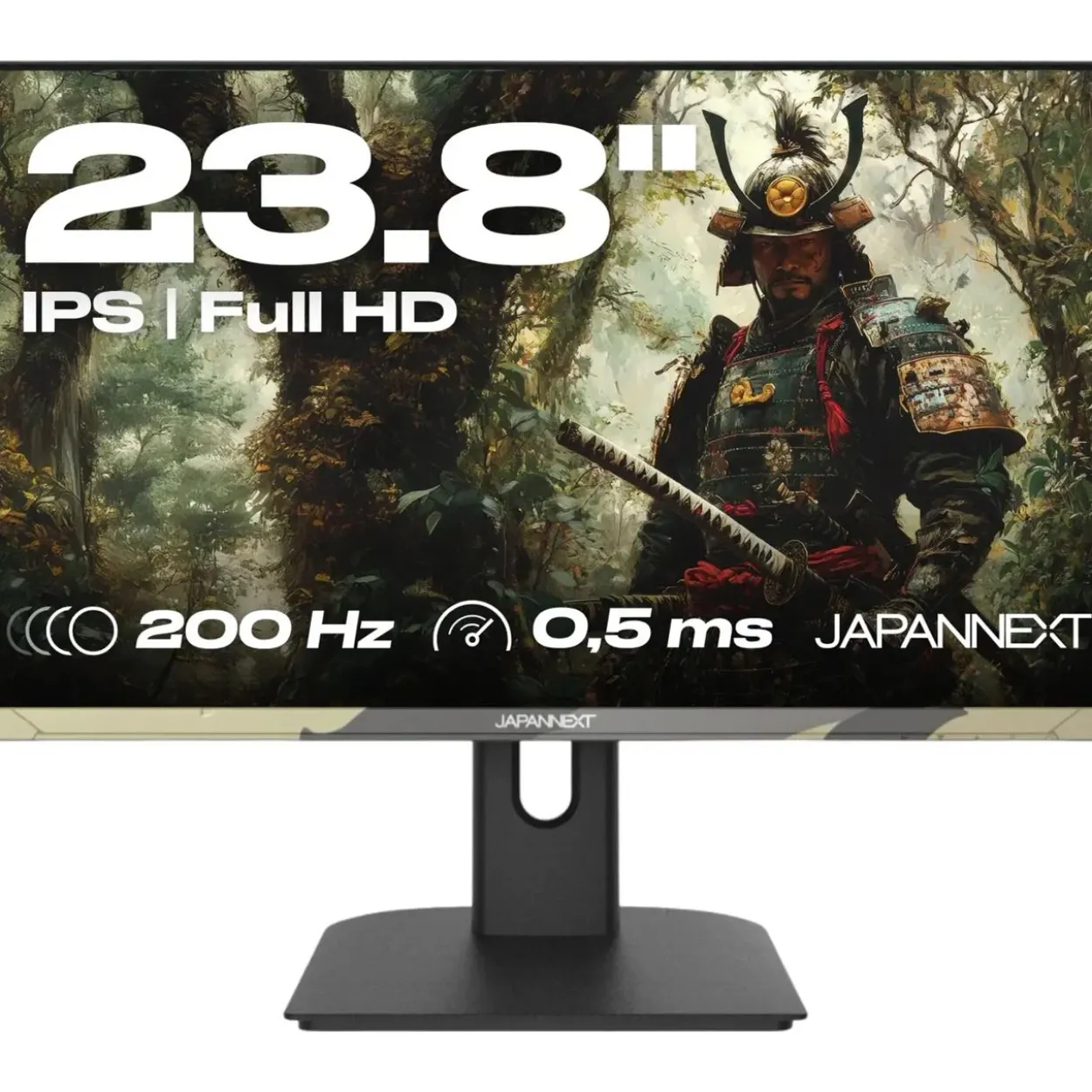 23,8" (60,47cm) JAPANNEXT JN-IPS238FHD200F-HSP-CAMO schwarz 1920x1080 1x DisplayPort 1.2 / 2xHDMI 2.0