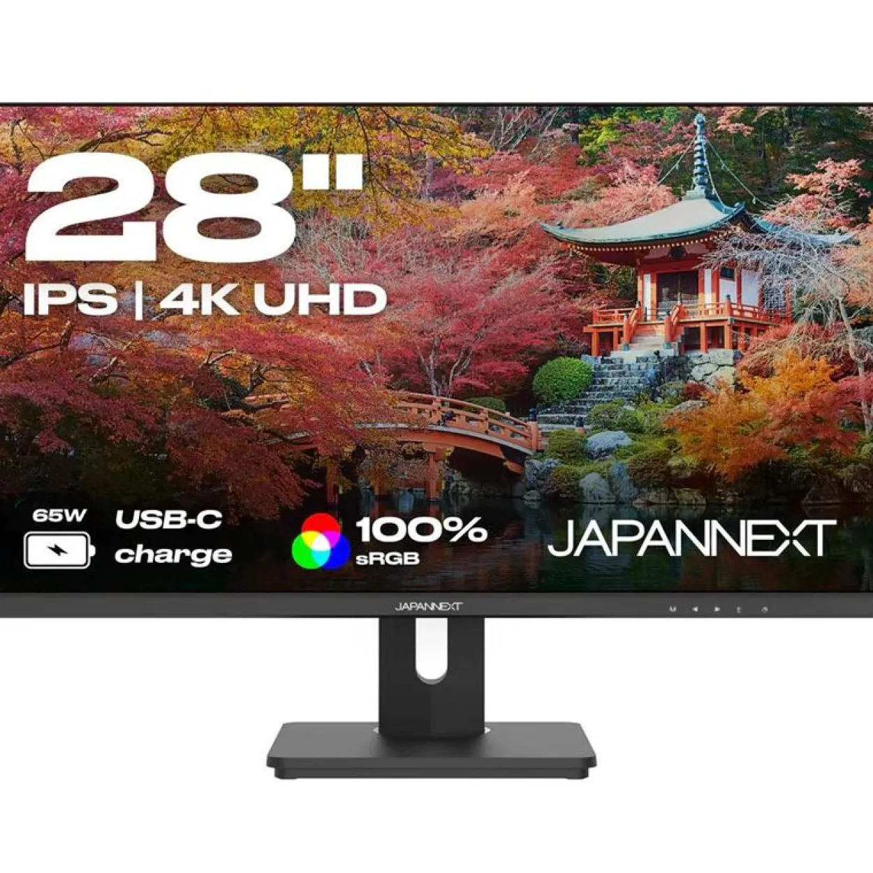 28" (71,12cm) JAPANNEXT JN-IPS280UHD60F-C65W-HSP schwarz 3840x2160 1x DisplayPort 1.2 / 1x HDMI 2.0 / 1xUSB-C mit DisplayPort 1.2
