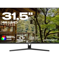 31.5" (80,01cm) JAPANNEXT JN-V315UHDR schwarz 3840x2160 1x DisplayPort 1.2 / 1x HDMI 2.0 / 2xHDMI 1.4