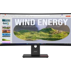 34" (86,36cm) Lenovo ThinkVision T34WD-40 schwarz 3440x1440 1xDisplayPort 1.4 / 1xHDMI 2.1 / 1x USB-C mit Displayport