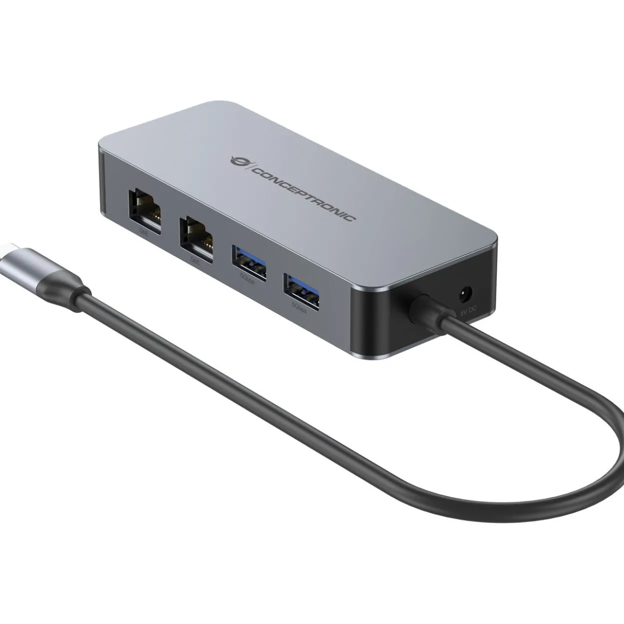 Conceptronic Adapter USB-C->2xGbE+2xUSB-A3.2 5Gbs 0.30m gr