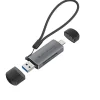 Conceptronic Card Reader USB-C/USB-A -> Micro SD/TF sw