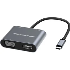 Conceptronic Dock USB-C->HDMI,VGA,USB3.0,100WPD 0.15m gr