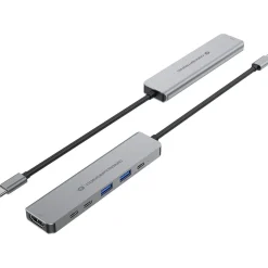 Conceptronic 6-1 Dock USB-C->HDMI,2xUSB-A,3xUSB-C,+ 25cm gr