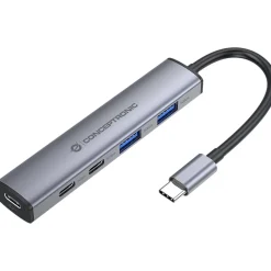Conceptronic 4-1 Dock USB-C->2xUSB-C/2xUSB-A/100WPD gr