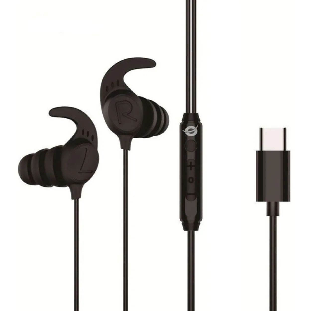 Conceptronic Headset In-Ear USB-C/Mikro/Ergono./+ 1.20m sw
