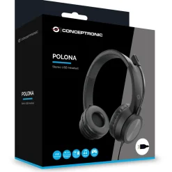 Conceptronic Headset USB-A Mikro,int.Bed.Stereo 2.0m sw