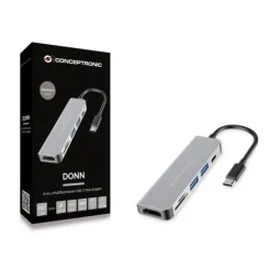 Conceptronic 6in1 USB3.1/C->2xUSB 3.0,HDMI,SD/TF Kartenleser