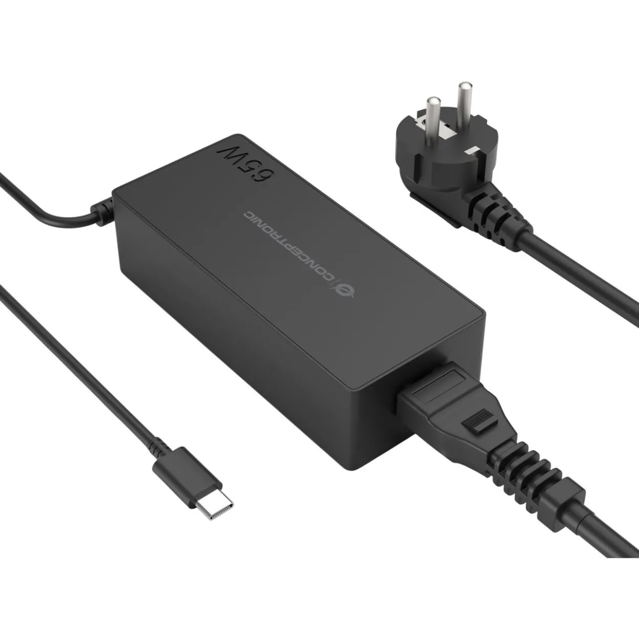 Conceptronic Ladegerät 1Port GaN USB-C 65WPD3.0/PPS sw