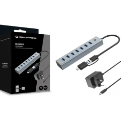 Conceptronic USB-Hub 7-Port 3.0 ->7x3.0 +TypC 5Gbps m.Nz gr