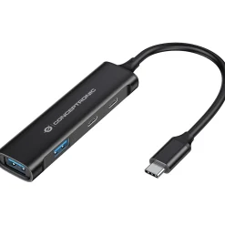 Conceptronic USB-Hub 4-Port 3.0 ->2xUSB-C/A o.Netzteil schwarz