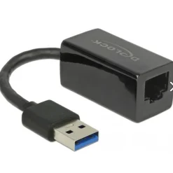 Delock Adapter USB 3.0 Typ-A > 1 x Gigabit LAN RJ45 kompakt schwarz