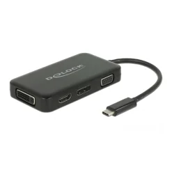 Delock Adapter USB Type-C Stecker > VGA / HDMI /DVI/ DisplayPort Buchse schwarz