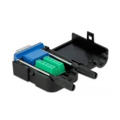 Delock Adapter VGA 15 Pin Stecker zu Terminalblock 10 Pin mit Gehäuse