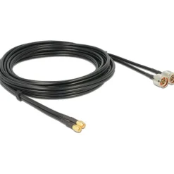Delock Antennenkabel N Stecker > SMA Stecker Twinkabel RG-58 A/U 5 m