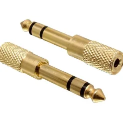 Delock Audio Adapter 6.3mm Klinke Stecker Stereo auf 3.5mm Klinke Buchse Stereo Gold vergoldet