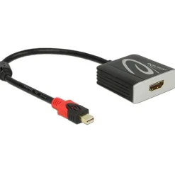 Delock Displayport 1.2 Adapter aktiv Mini Displayport Stecker auf HDMI-Buchse Schwarz 3D-Formate / 4K / Ferritkern
