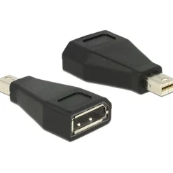 Delock Displayport 1.2 Adapter Mini Displayport Stecker auf DisplayPort Buchse Schwarz vernickelt