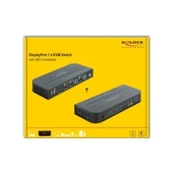 Delock DisplayPort 1.4 KVM Switch 8K 30 Hz mit USB 3.0 und Audio (11482)