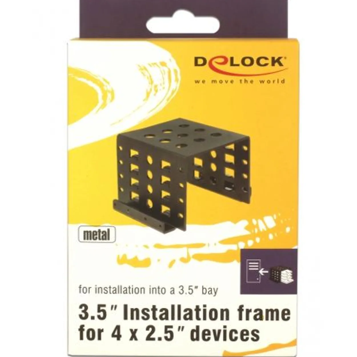 DELOCK Einbaurahmen 4x 2.5" zu 3,5" Metall schwarz