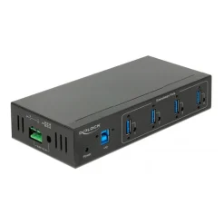 Delock Externer Industrie Hub 4 x USB 3.0 Typ-A mit 15 kV ESD Schutz