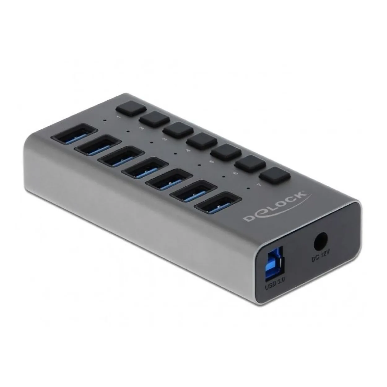 Delock Externer SuperSpeed USB Hub mit 7 Ports + Schalter