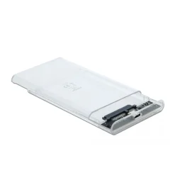 Delock Gehäuse für 2,5" SATA SSD/HDD mit USB-C transparentes