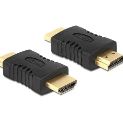 Delock HDMI Adapter High-Speed mit Ethernet HDMI-Stecker auf HDMI-Stecker Schwarz vergoldet
