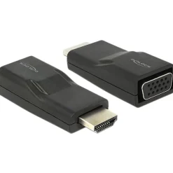 Delock HDMI Adapter High-Speed mit Ethernet HDMI-Stecker auf VGA 15pol Buchse Schwarz