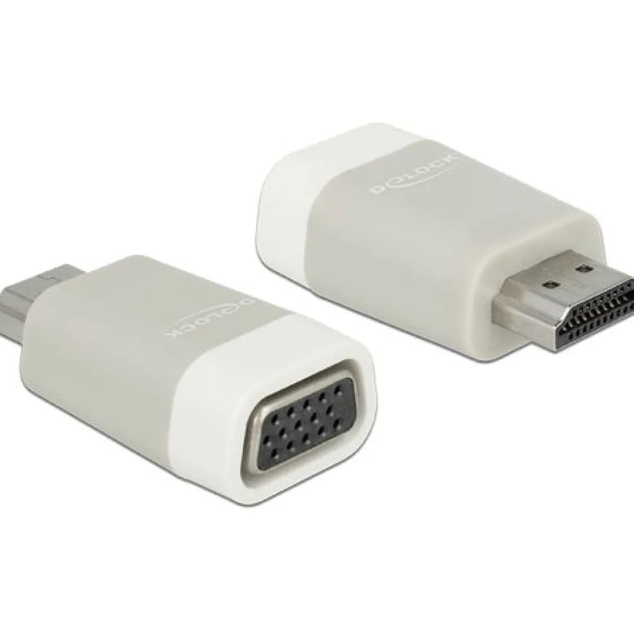 Delock HDMI Adapter High-Speed HDMI-Stecker auf VGA 15pol Buchse Grau