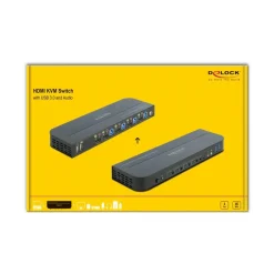 Delock HDMI KVM Switch 4K 60 Hz mit USB 3.0 und Audio (11483)