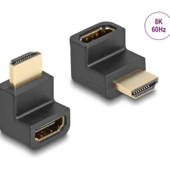 Delock High Speed HDMI with Ethernet Adapter Stecker > Buchse gewinkelt 8K 60Hz