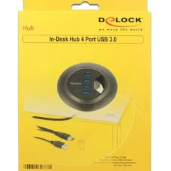 Delock HUB USB 3.0 Tisch-Hub 60 mm 4 x USB 3.0 Ports Delock