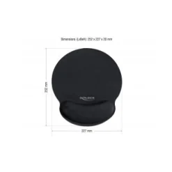 Delock Mauspad mit Handballenauflage rund schwarz
