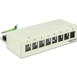 Delock Patchpanel 8 Keystone Ports Metall grau