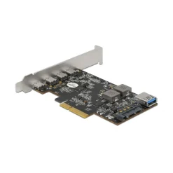 Delock PCI Express x4 Karte zu 4 x USB Type-CÖ + 1 x USB Typ-A - SS USB 10 Gbps