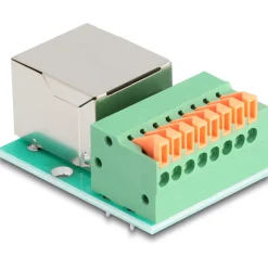 Delock RJ45 Buchse zu Terminalblock mit Drucktaster Cat.5e