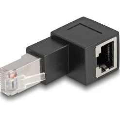 Delock RJ45 Stecker zu RJ45 Bu Adapter Cat.6A 90° gewinkelt