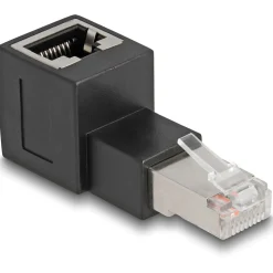 Delock RJ45 Stecker zu RJ45 Bu Adapter Cat.6A 90° gewinkelt